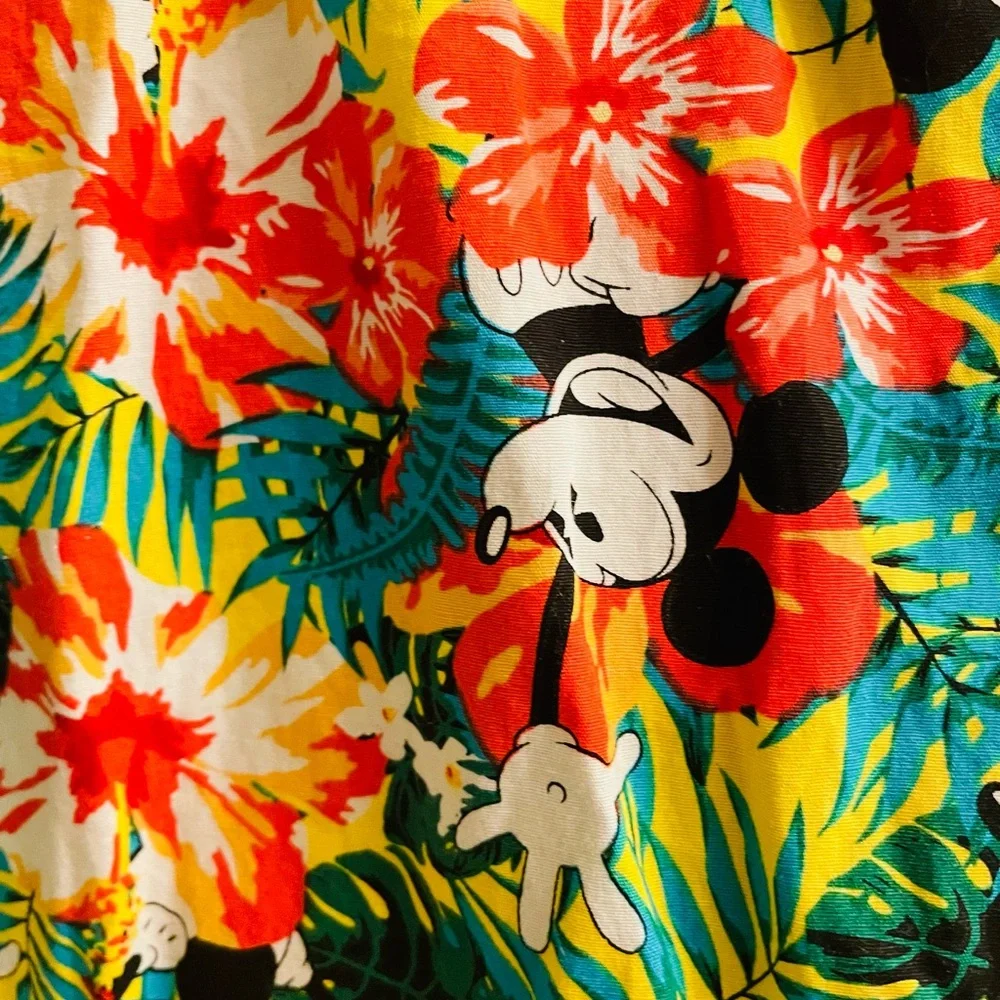 Disney Mickey Hawaiian Men's Floral Mickey Mouse Shirt - Multicolor - Picture 3 of 5